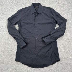 Hugo Boss Shirt Mens  37 / 14.5 Black Slim Traveler Long Sleeve Button Up City